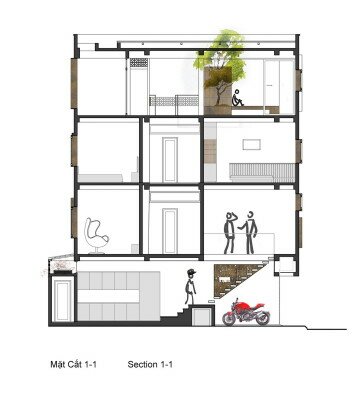 Блочный дом QT House в Ханое по проекту студии Landmak Architecture